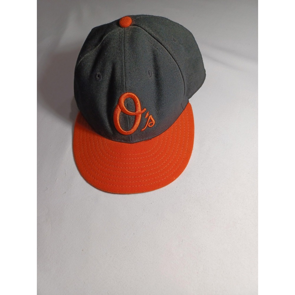 Baltimore Orioles Hat Cap Fitted‎ Mens 7 1/8 Black Orange MLB Baseball New Era